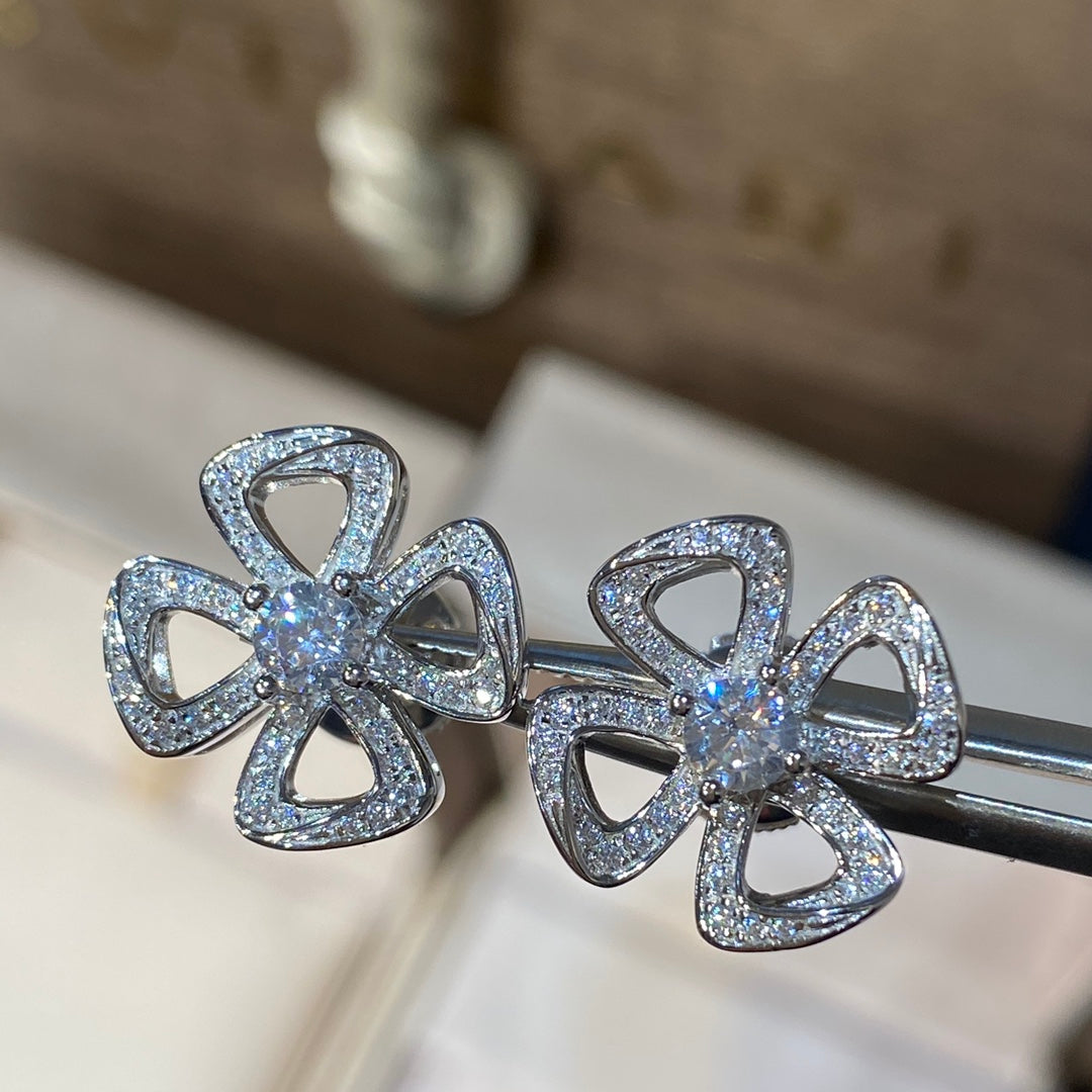 BVLGARI BVL FIOREVER DIAMOND STUD EARRINGS