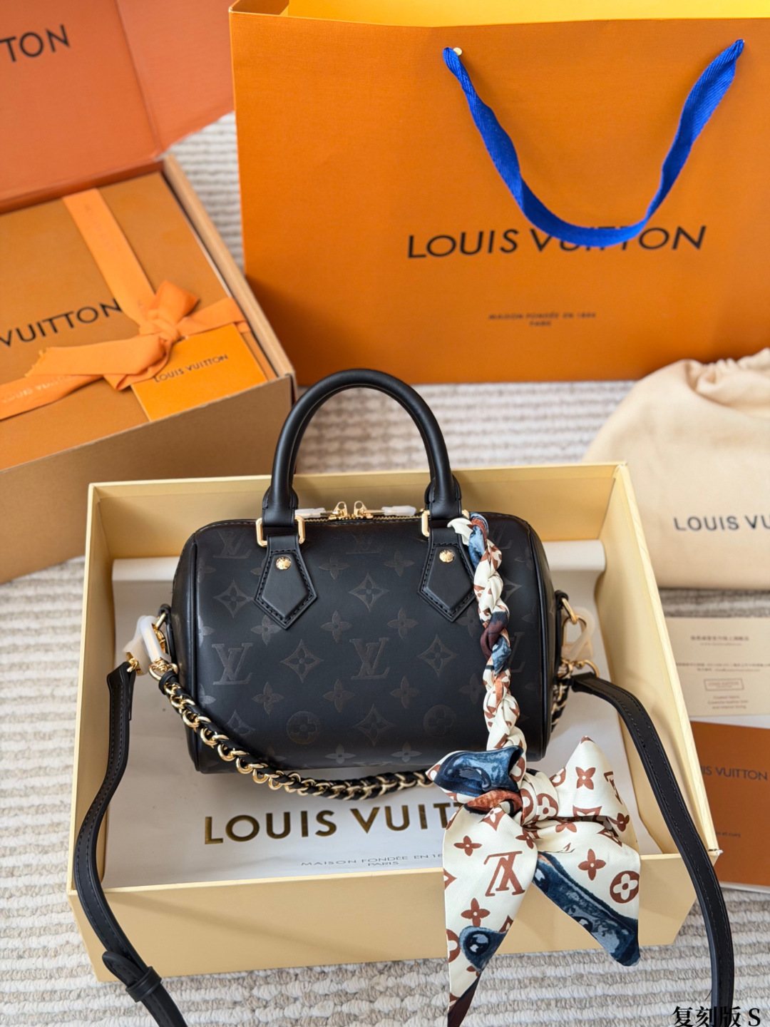 Louis Vuitton Speedy Nano Black Monogram Handbag — hero