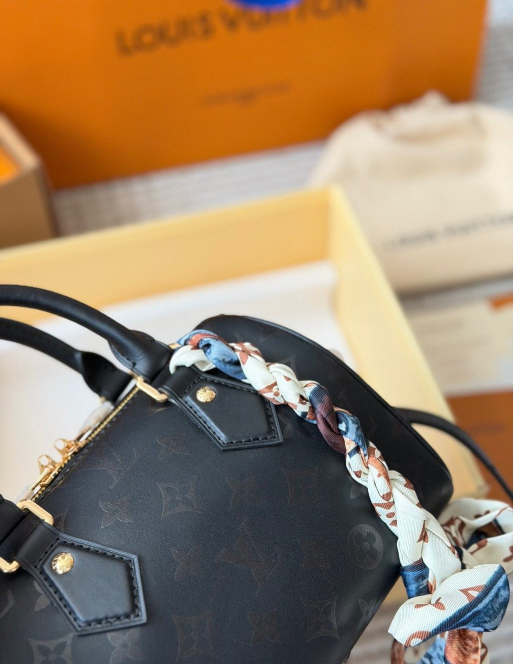 Louis Vuitton Speedy Nano Black Monogram Handbag — detail