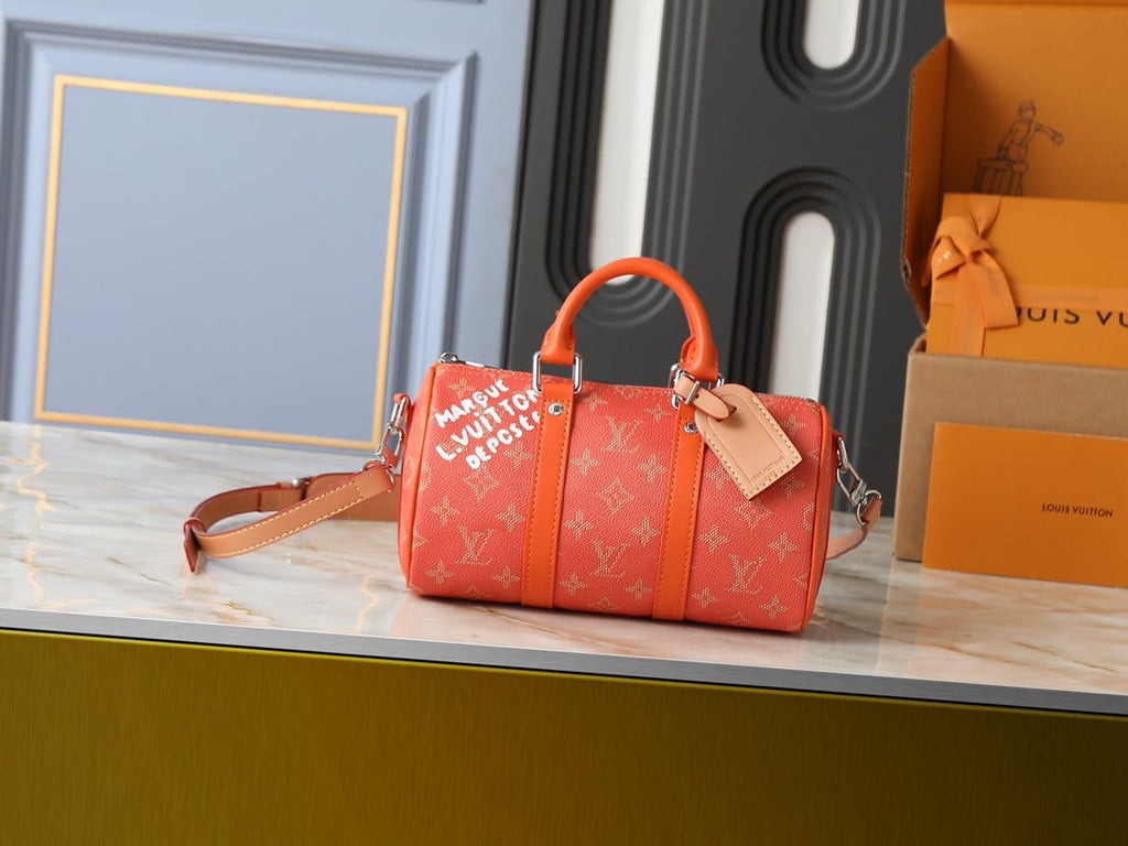 Louis Vuitton Keepall Orange Monogram Barrel Bag — hero