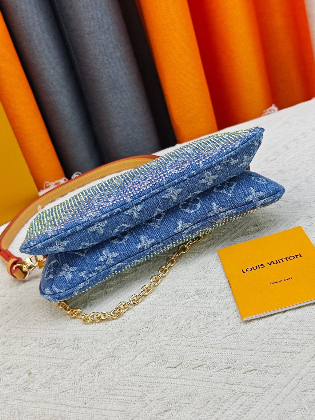 Louis Vuitton Liv Pochette Blue Embellished Bag — detail