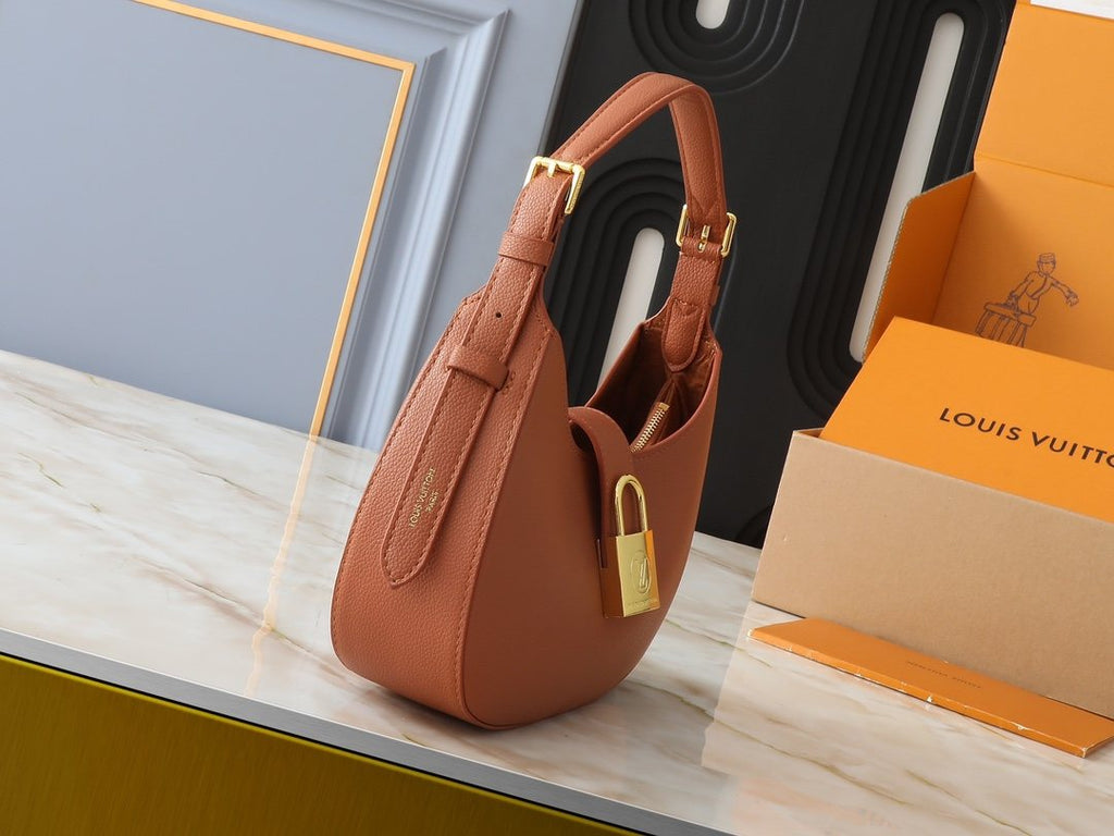Louis Vuitton Low Key Shoulder Bag in Cognac Brown — side