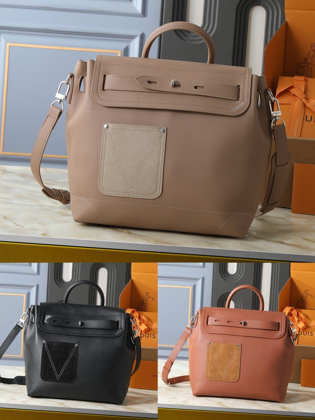 Top-Handle Bag with Front Patch Pocket — hero