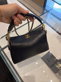 Chanel Black Diamond-Quilted Top Handle Bag — hero