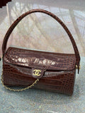 Chanel Crocodile-Embossed Top-Handle Flap Bag — hero