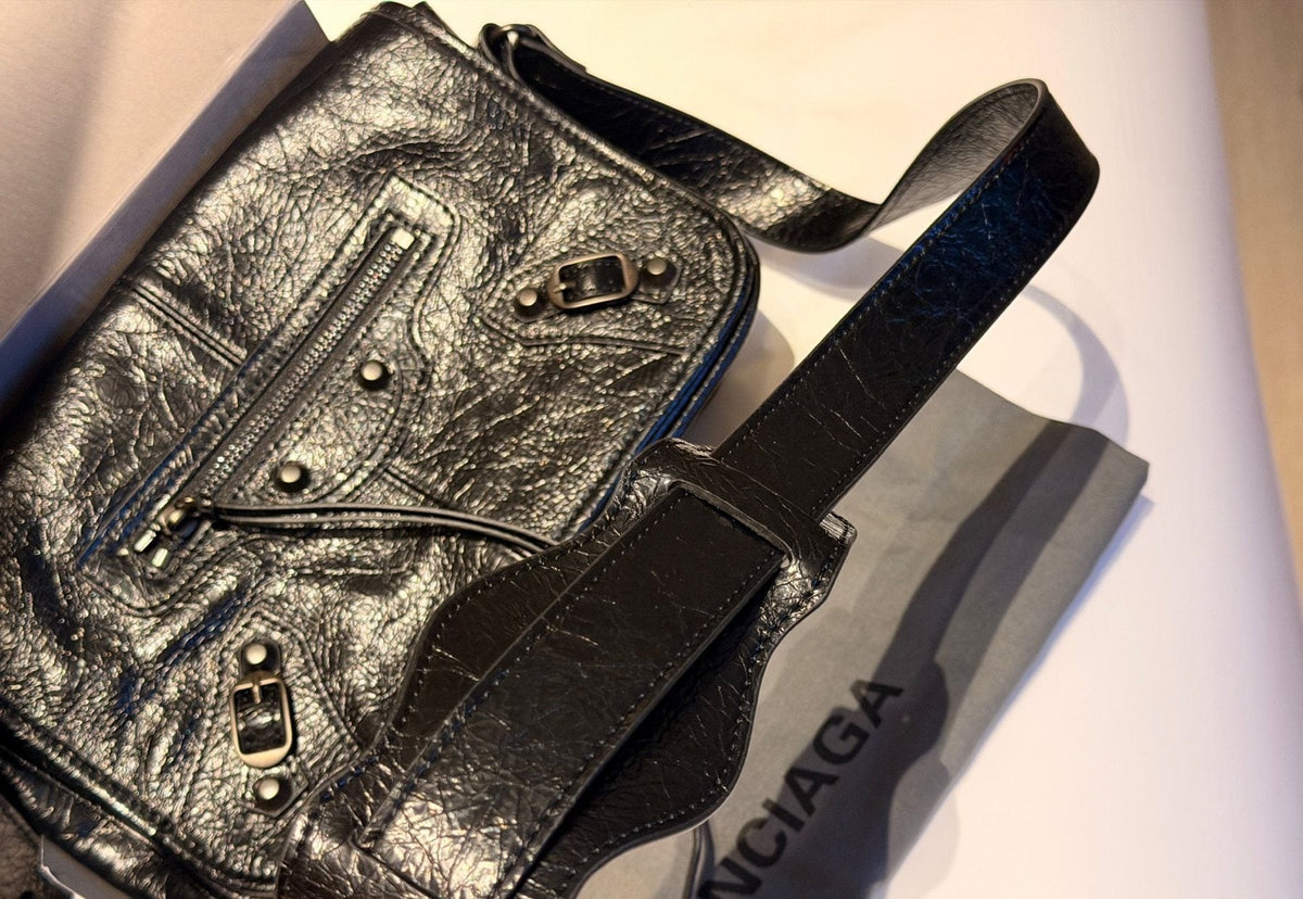 Balenciaga Studded Panel Shoulder Bag — detail