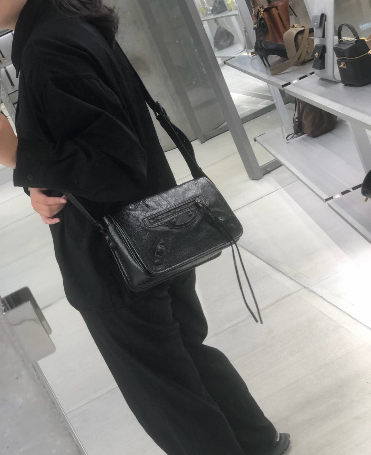 Balenciaga Studded Panel Shoulder Bag — hero