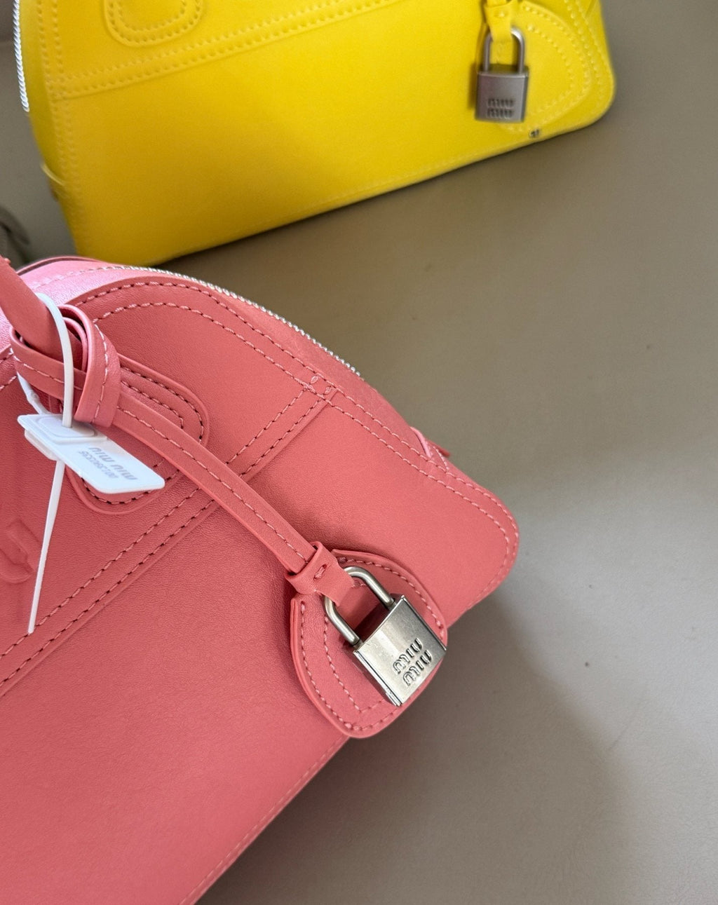 Miu Miu Vivant Zip-Top Bowling Bag — detail
