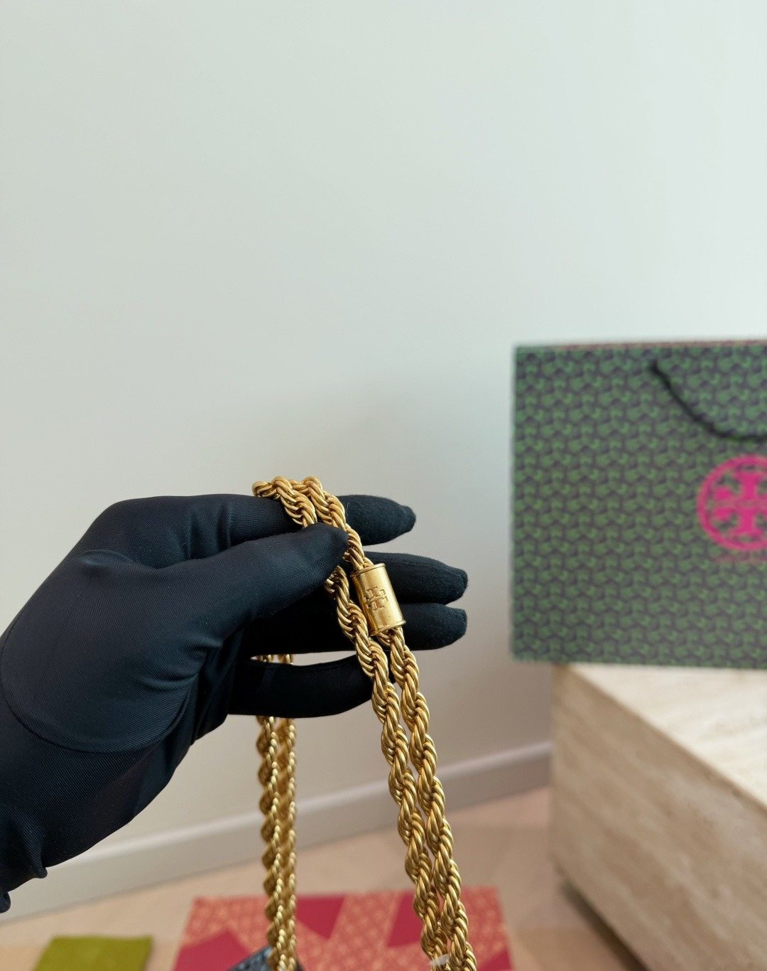 Tory Burch Eleanor Chain-Strap Flap Bag — detail