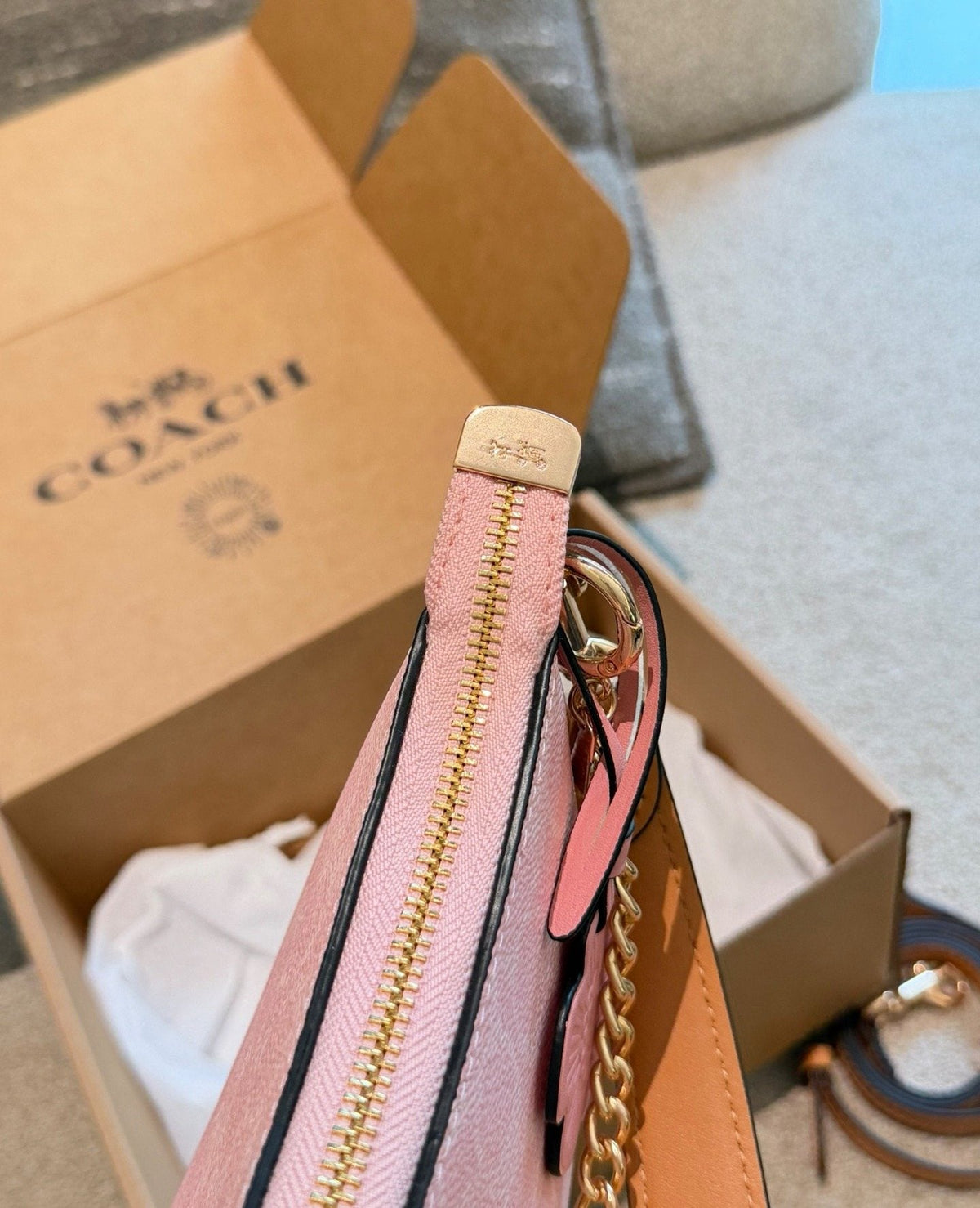 Coach Teri Pink Patterned Flower Charm Shoulder Bag — detail