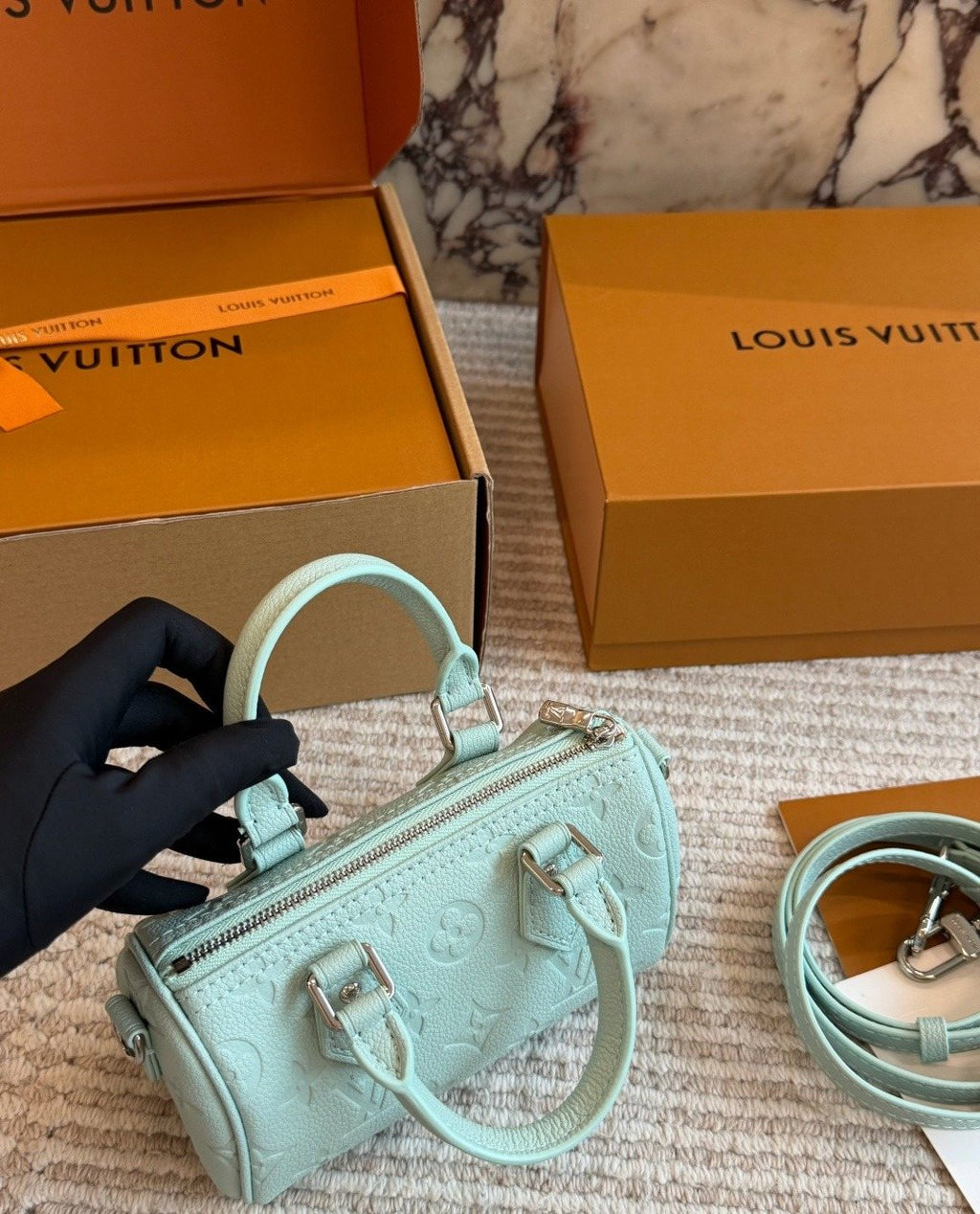 Louis Vuitton Nano Speedy Monogram Barrel Bag — back