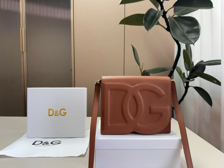 Dolce & Gabbana Raised DG Flap Crossbody Bag — front