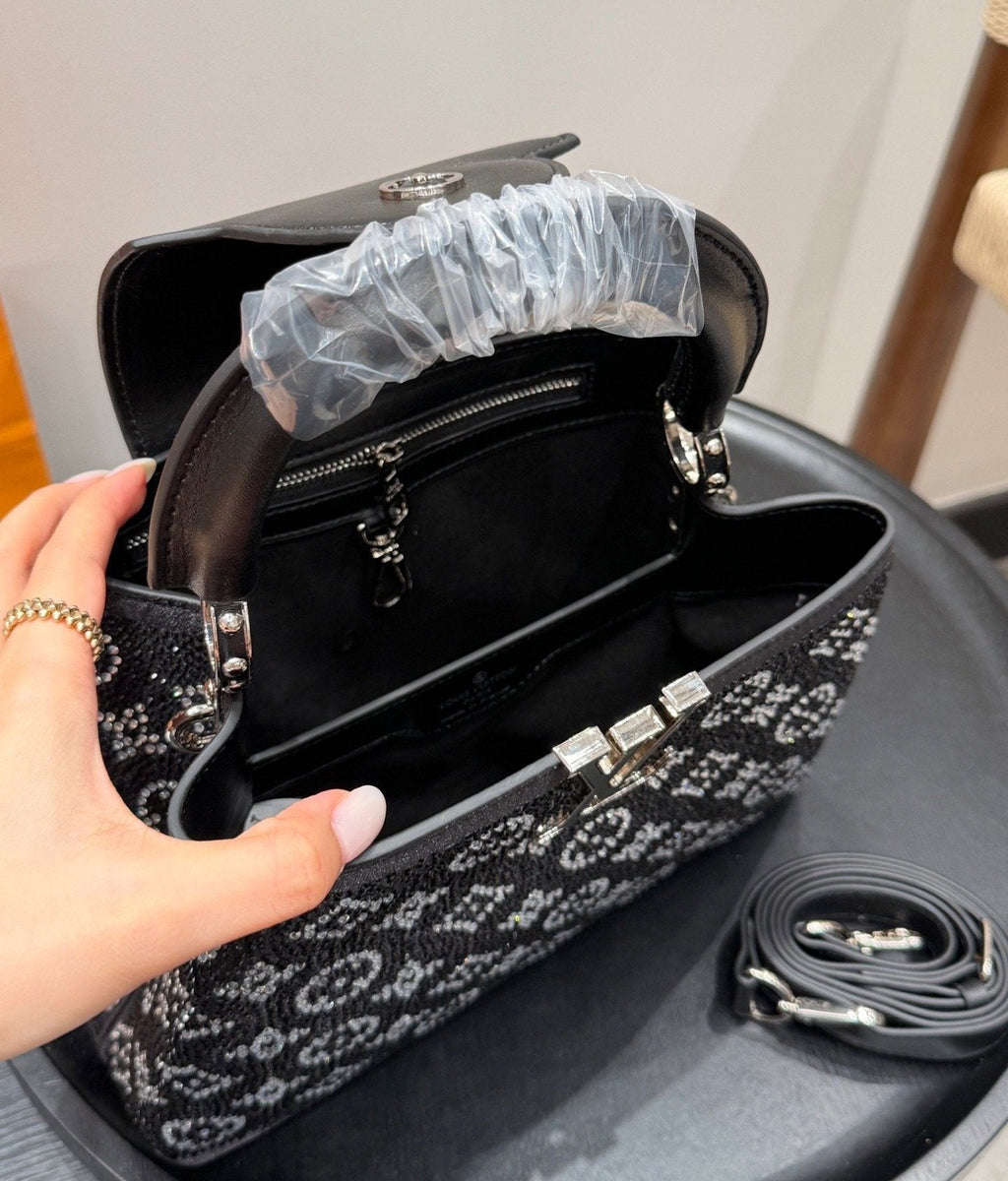 Louis Vuitton Capucines BB Sparkling Monogram Top-Handle Bag — detail