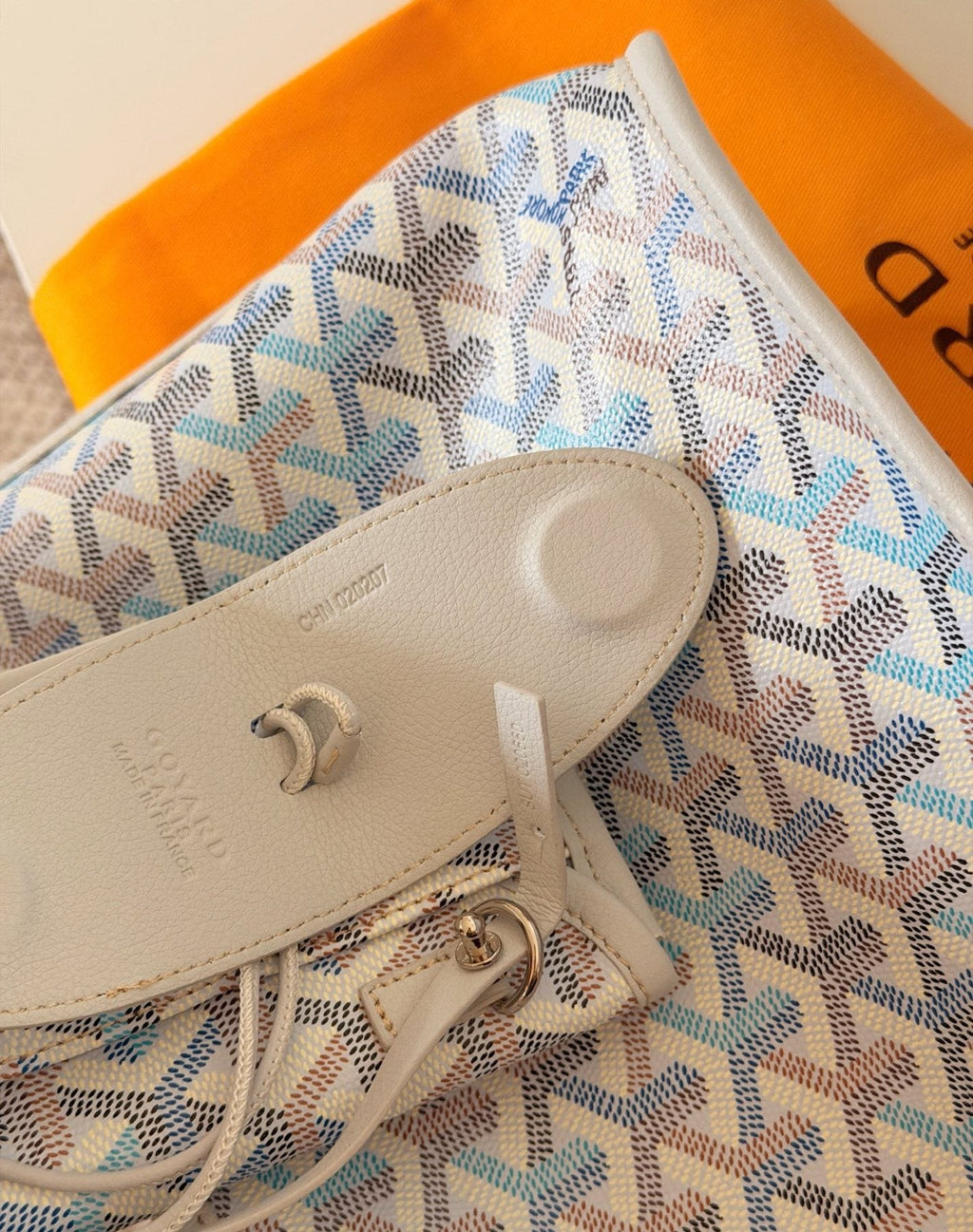 Goyard Geometric Pattern Open-Top Tote Bag — detail