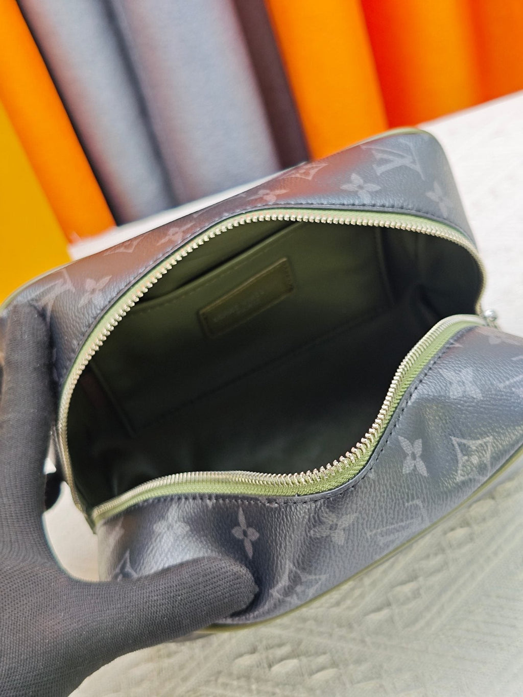 Louis Vuitton Locker Dopp Kit Monogram Toiletry Bag — front