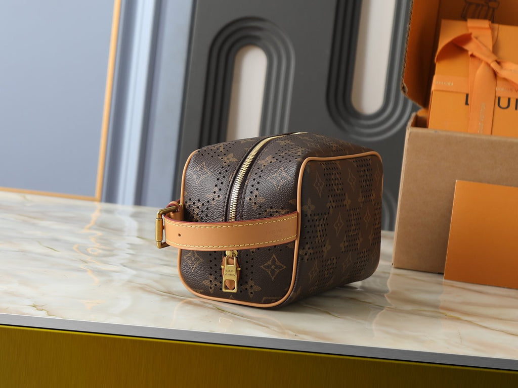 Louis Vuitton Locker Dopp Kit Monogram Toiletry Bag — side