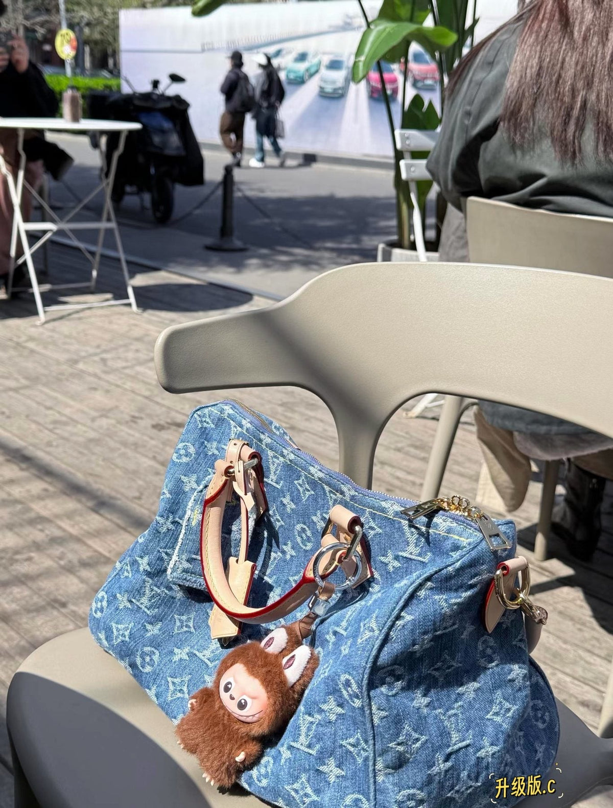 Louis Vuitton Speedy Monogram Denim Bag — side