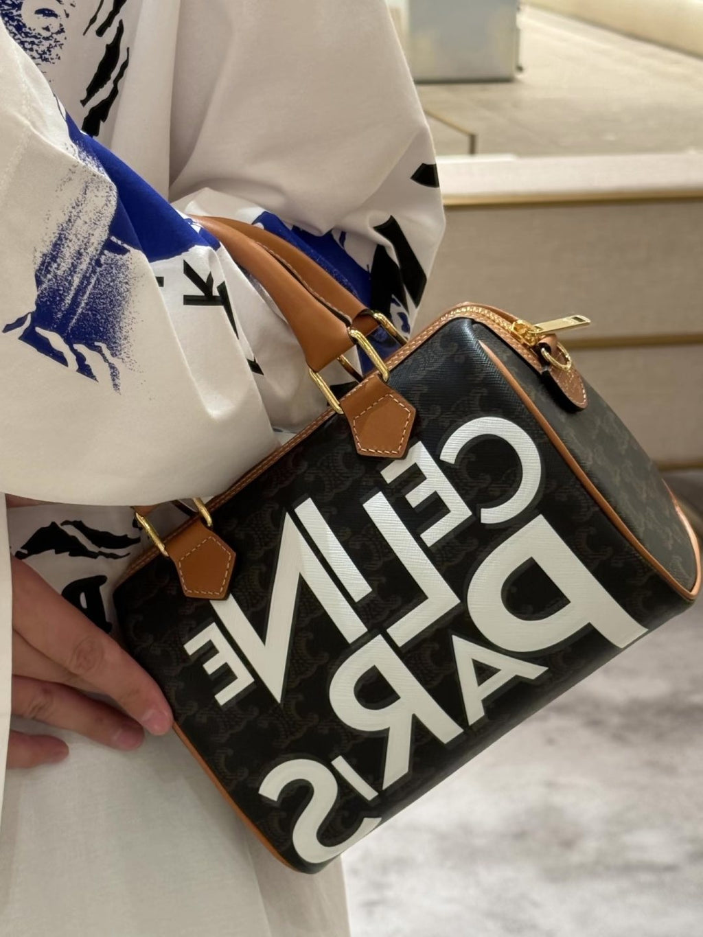 Celine Monogram Rounded Top-Handle Bag — model
