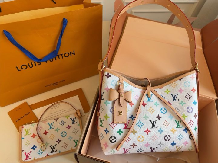 Louis Vuitton Carryall White Multicolor Monogram Shoulder Bag — hero