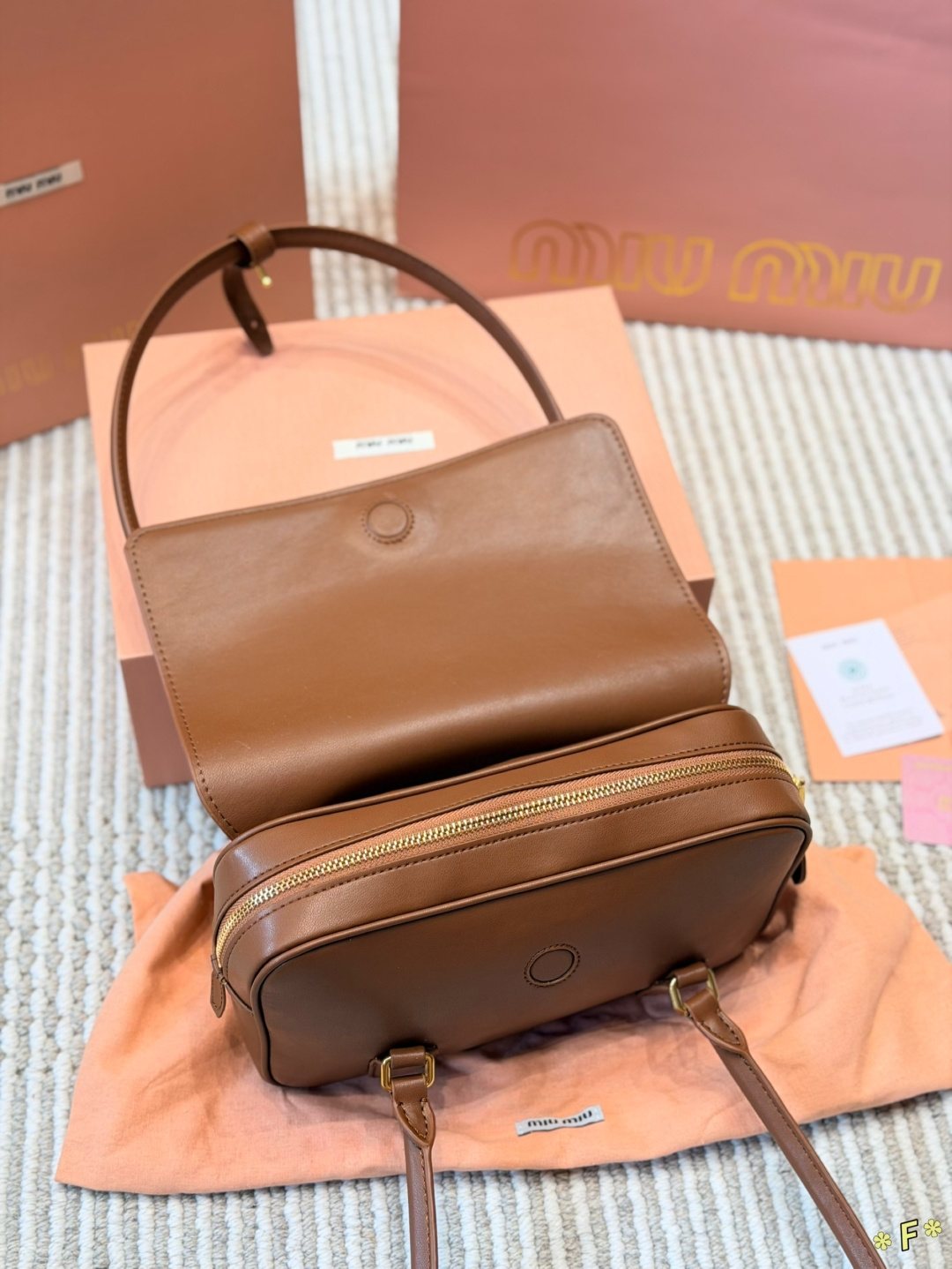 Miu Miu Twin-Handle Flap Shoulder Bag — detail