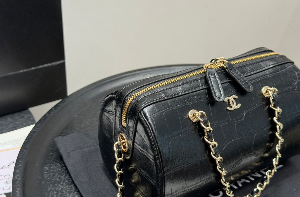 Chanel Chain-Handle Bowling Bag — detail