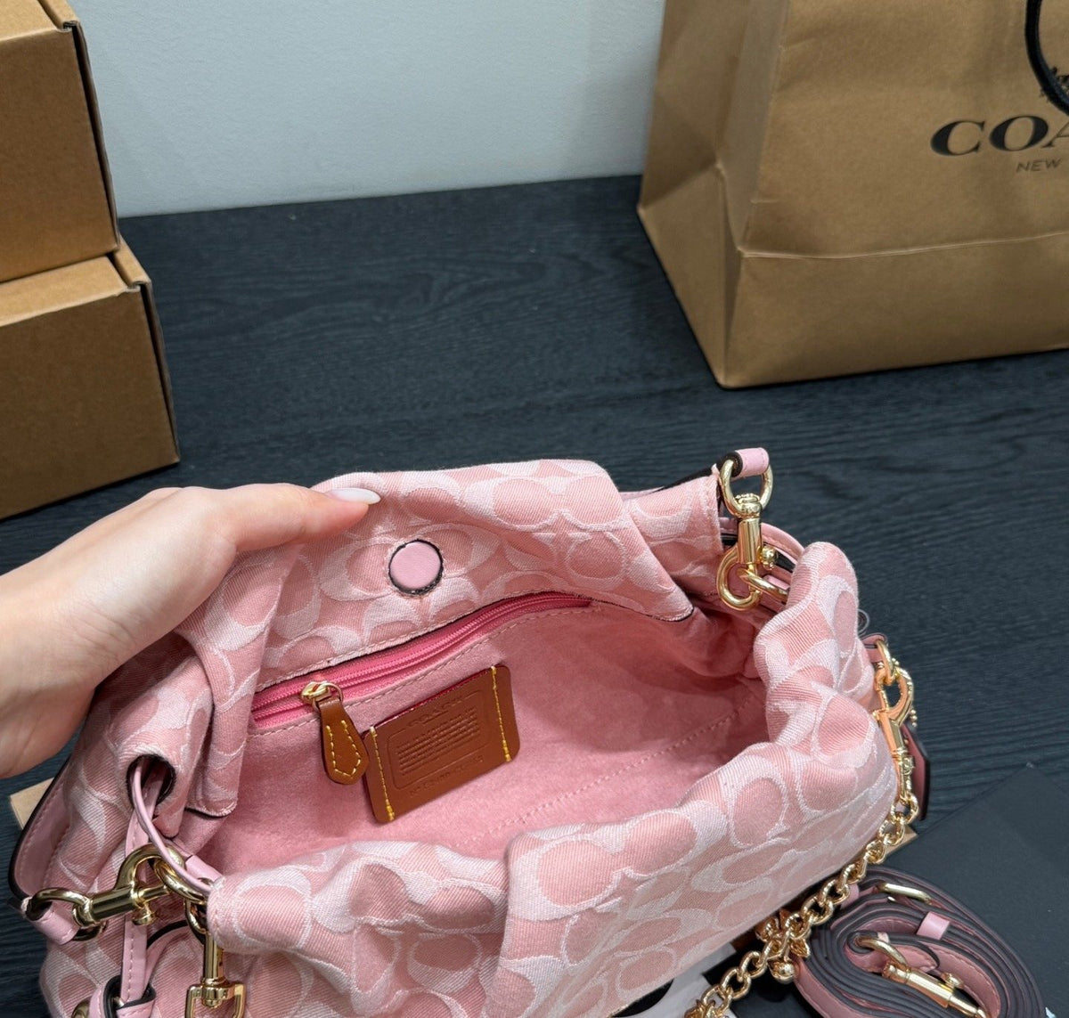 Coach Faye Gathered Shoulder Bag — detail
