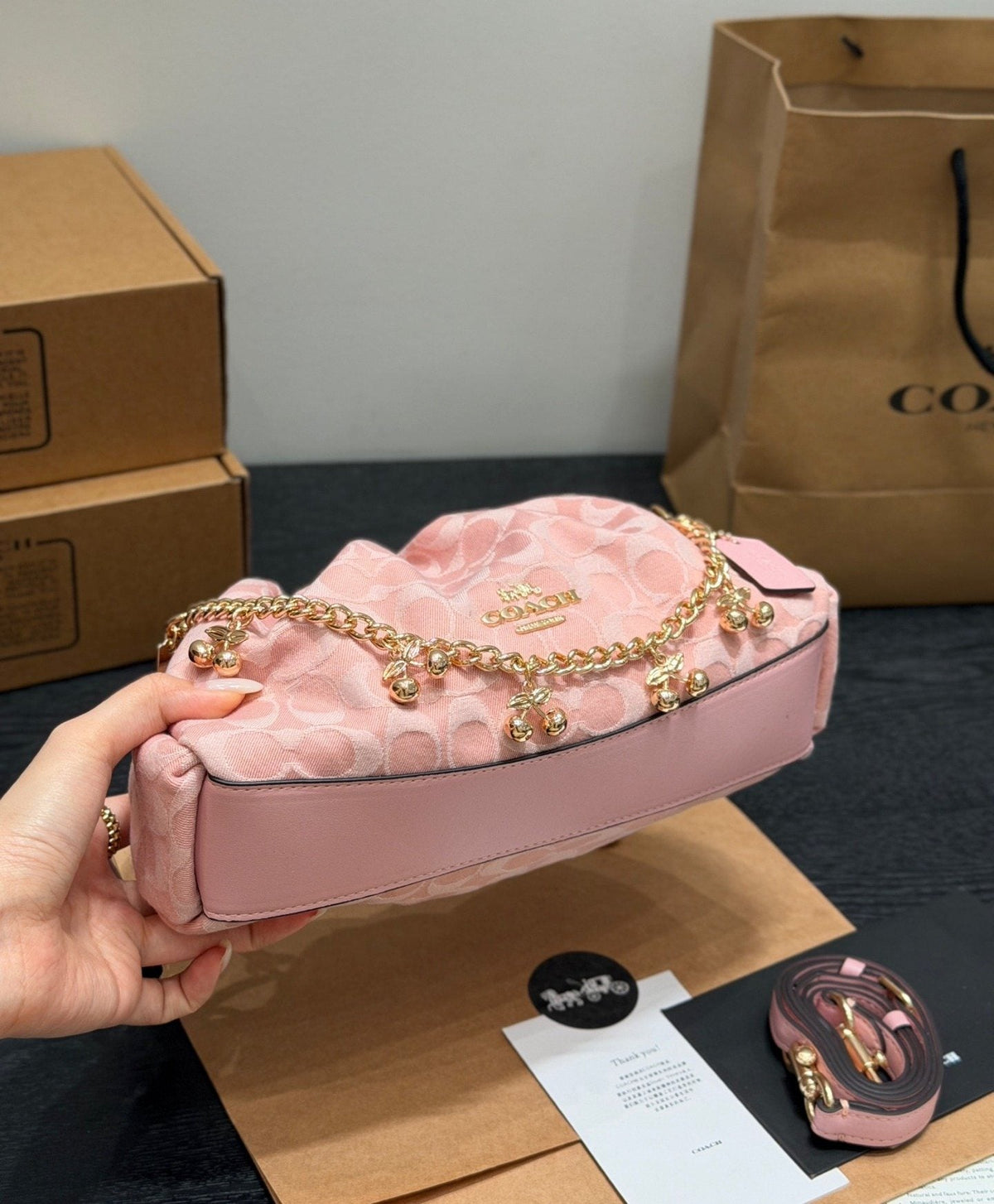 Coach Faye Gathered Shoulder Bag — detail
