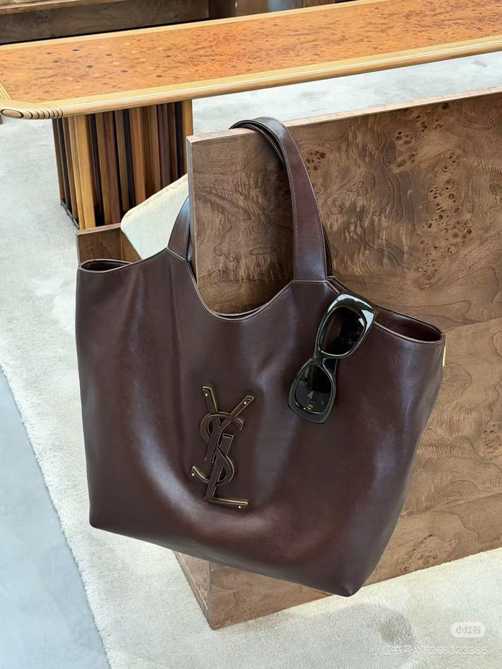 Saint Laurent ICARE Smooth Leather Tote Bag — hero
