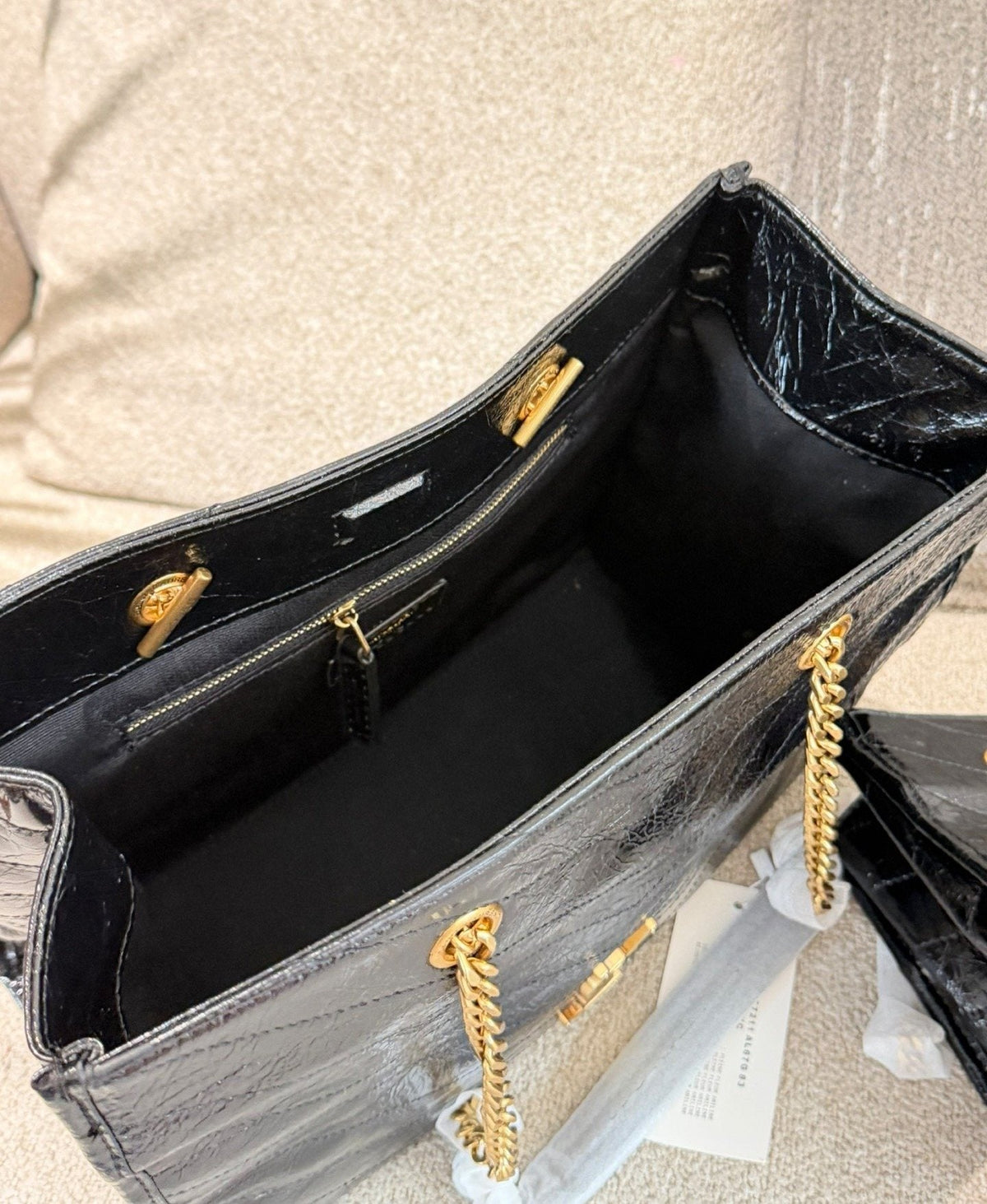 Saint Laurent Niki Shopping Quilted Tote — detail