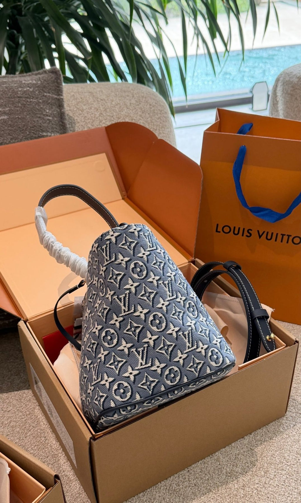 Louis Vuitton Allin BB Monogram Bucket Bag — side