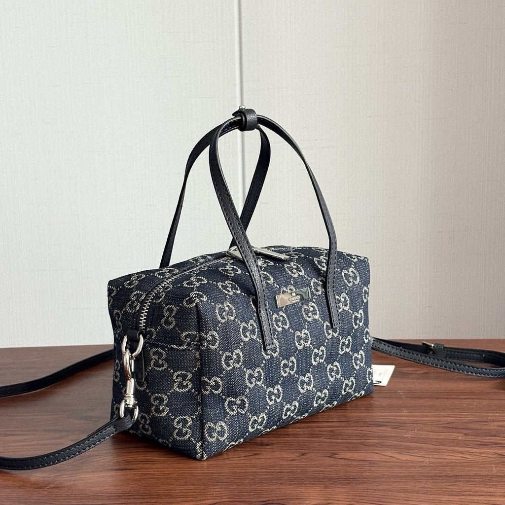 Gucci Monogram Zip-Top Boston Bag — side