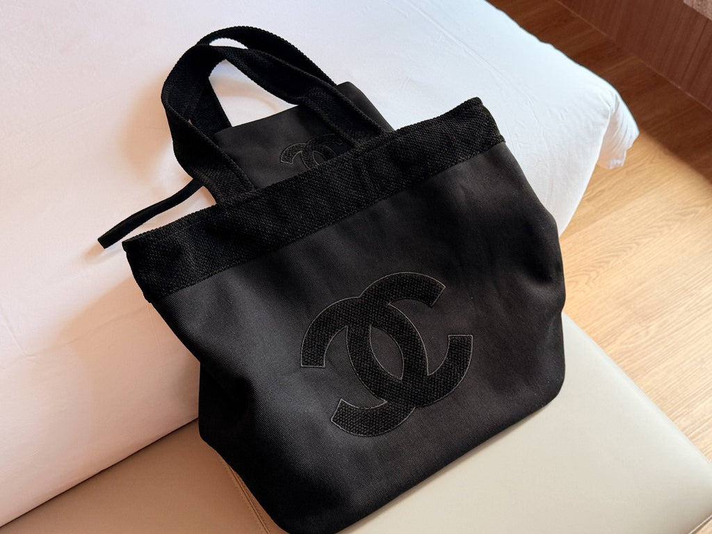 Chanel CocoBeach Black Tote Bag — hero