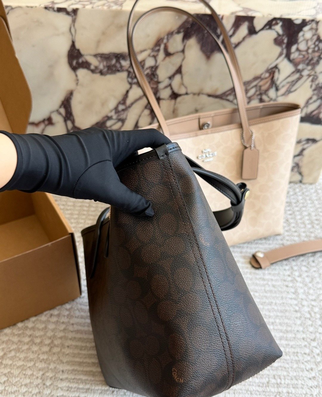 Coach City Tote with Long Handles — detail