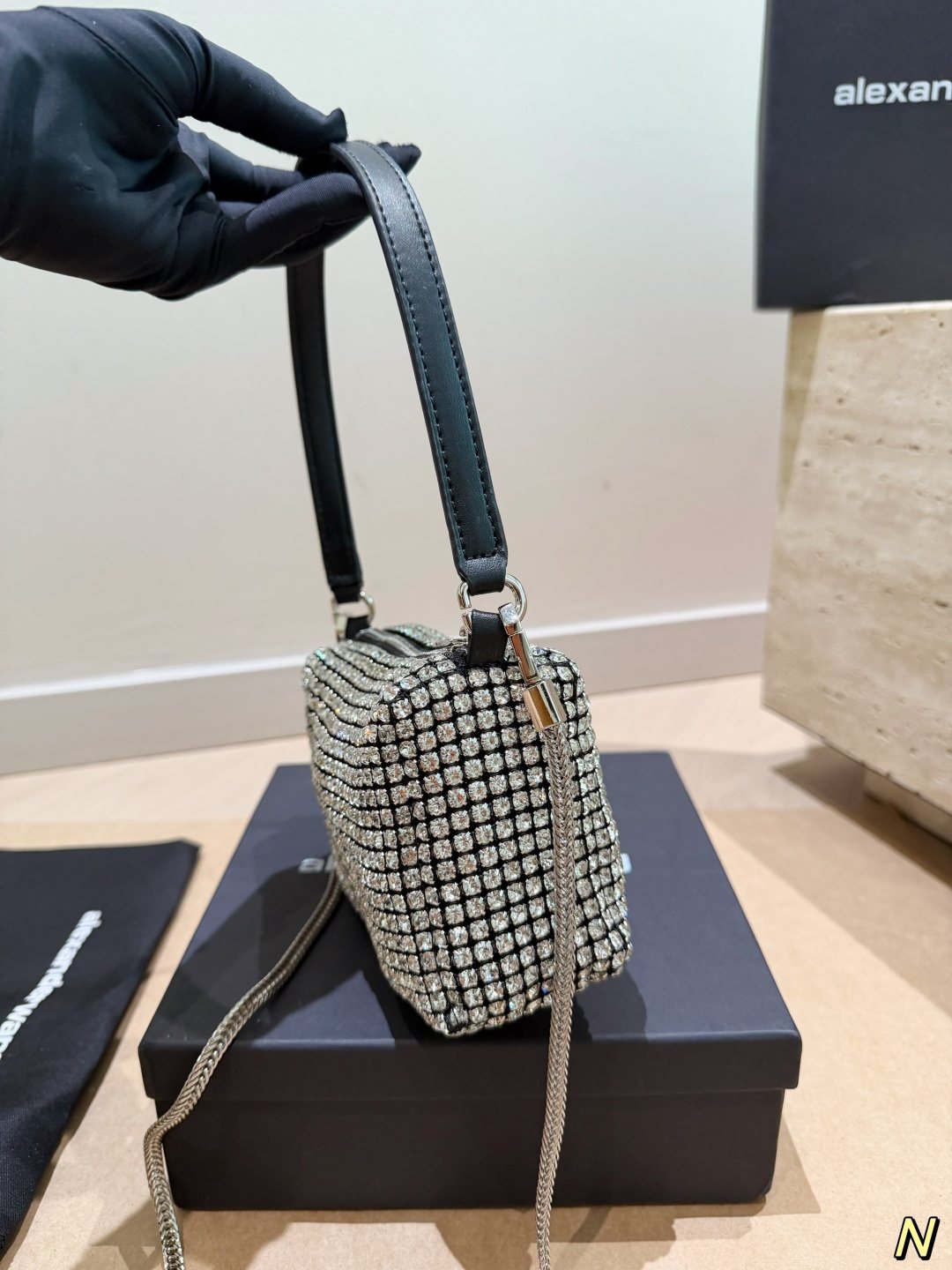 Alexander Wang Rhinestone Shoulder Bag — side