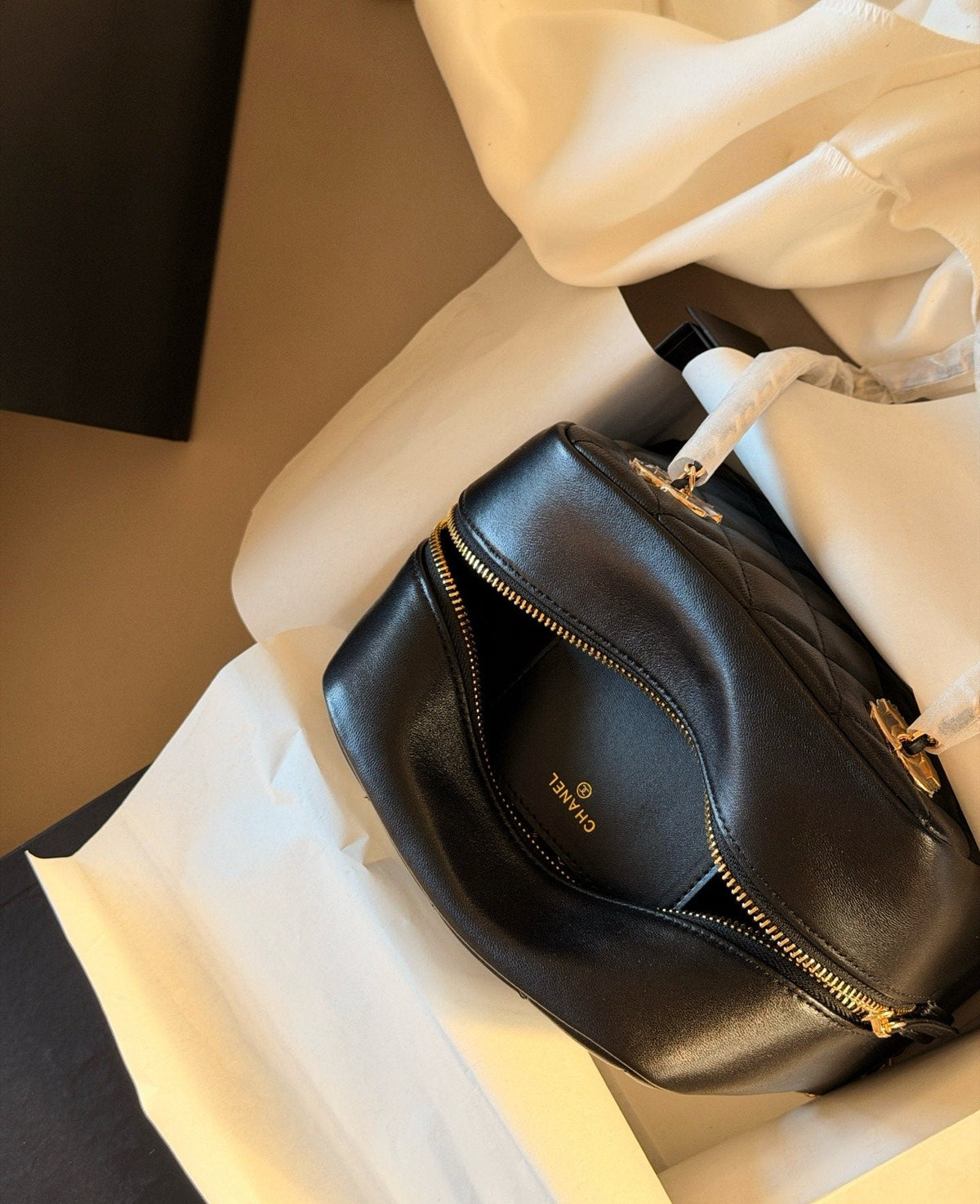 Chanel Quilted Bowling Chain Shoulder Bag — detail