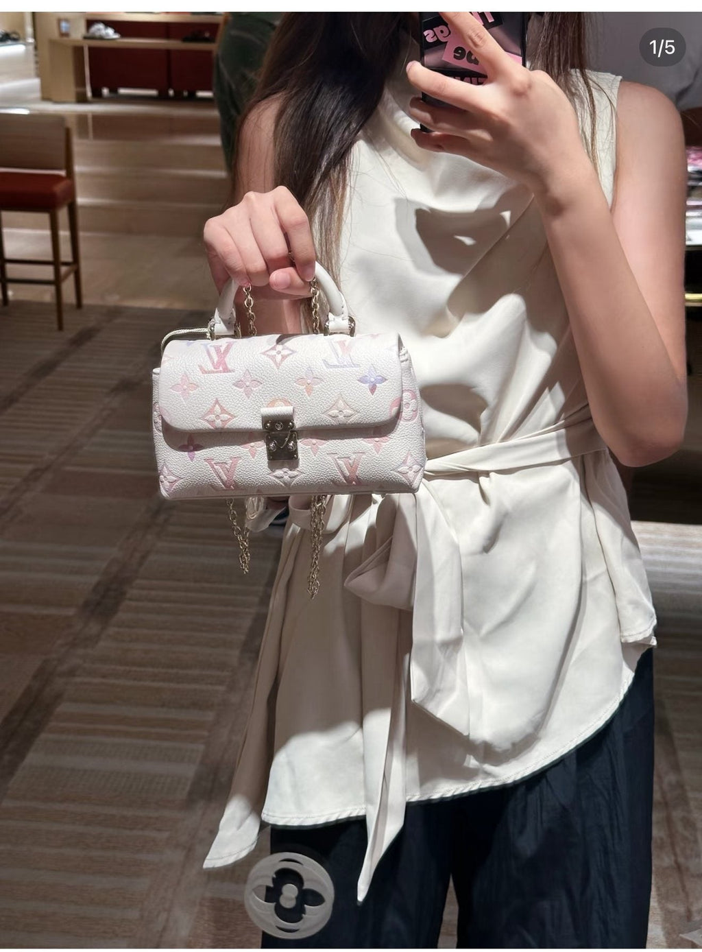 Louis Vuitton Nano Madeleine Pastel Monogram Bag — model