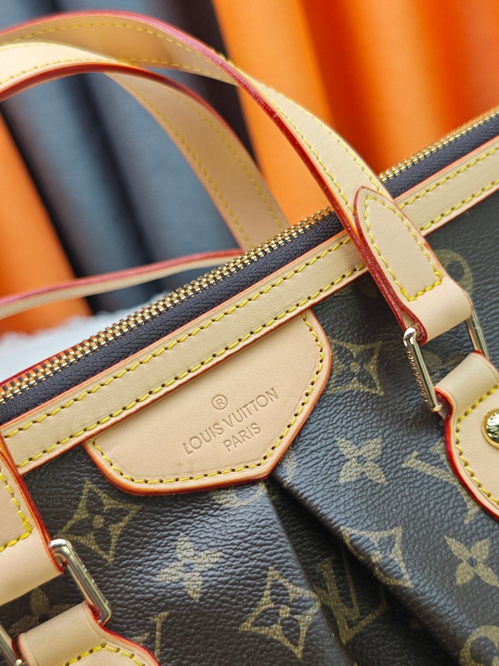 Louis Vuitton Pleated Monogram Canvas Handbag — detail