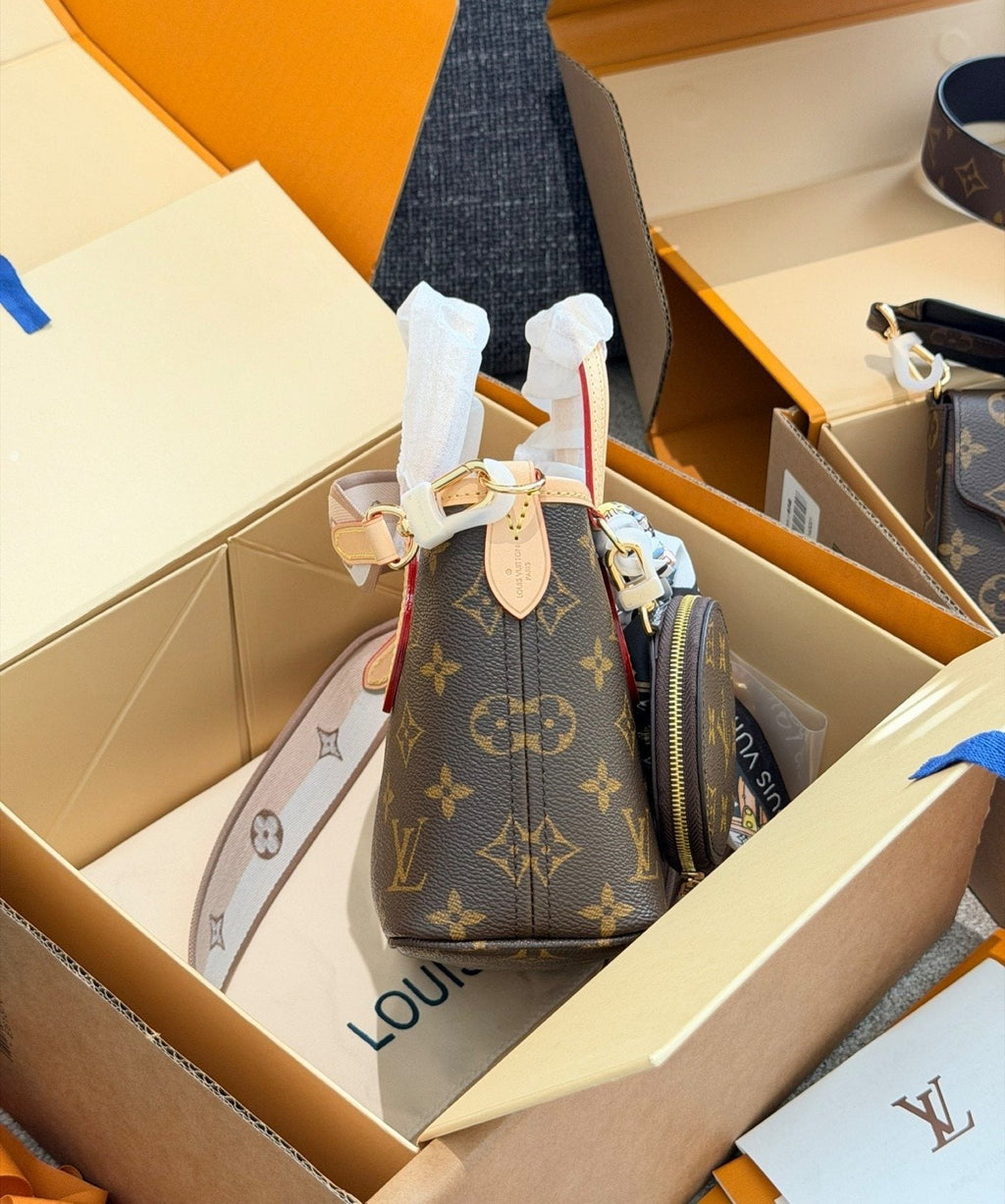 Louis Vuitton Neverfull BB Monogram Tote — side