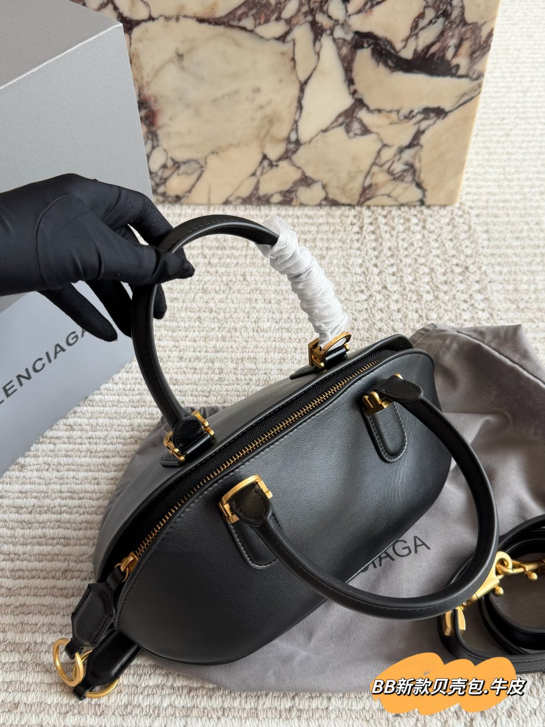 Balenciaga Bolero Rounded Bowling Bag — back