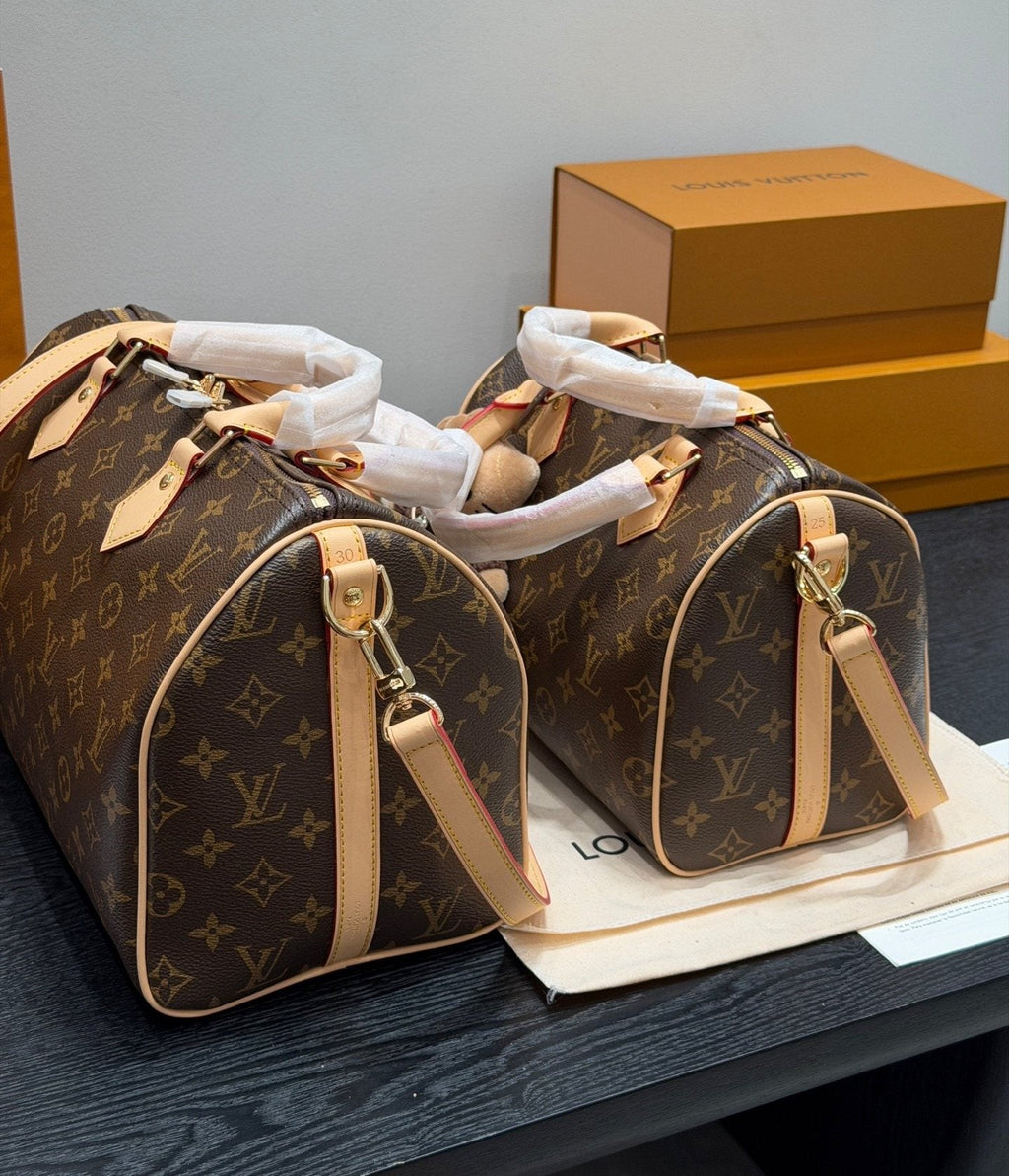 Louis Vuitton Speedy Monogram Barrel Handbag — comparison