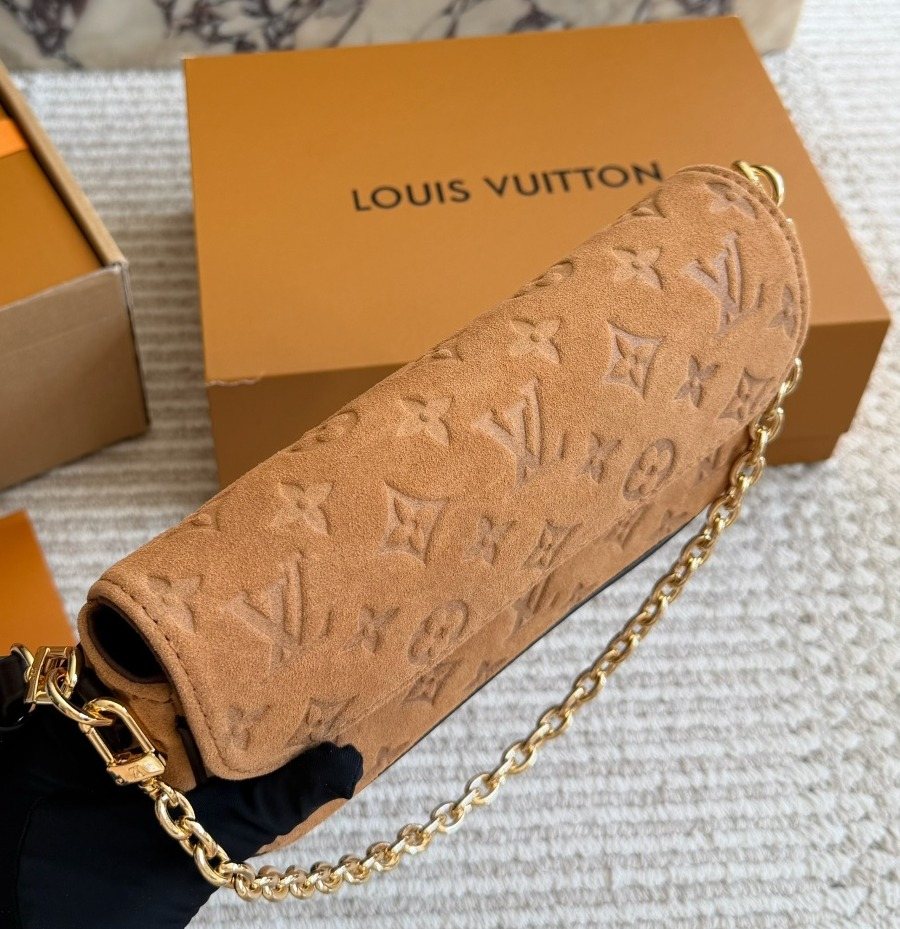 Louis Vuitton Tan Embossed Baguette Shoulder Bag — back
