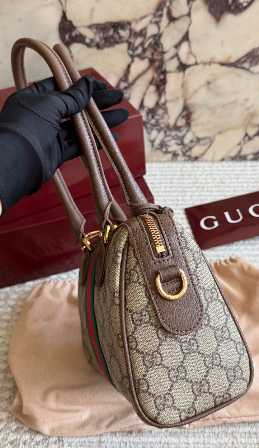 Gucci Borsetto Monogram Boston Bag — side