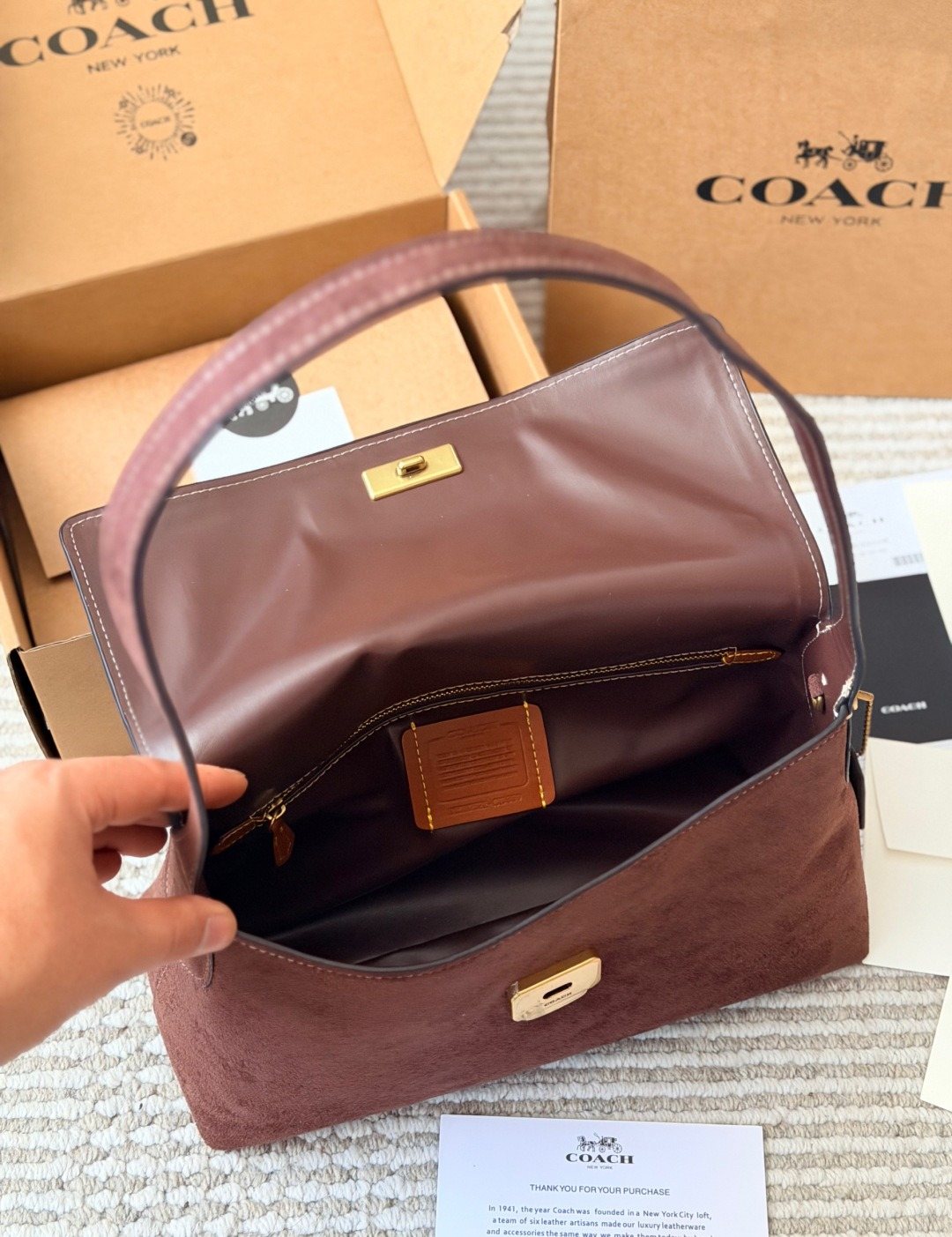 Coach Chelsea Textured Flap Shoulder Bag — detail