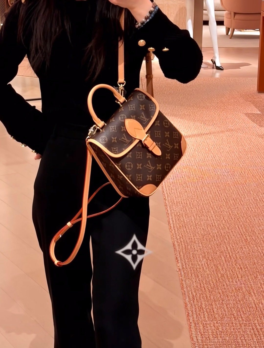 Louis Vuitton Diane Monogram Backpack — model