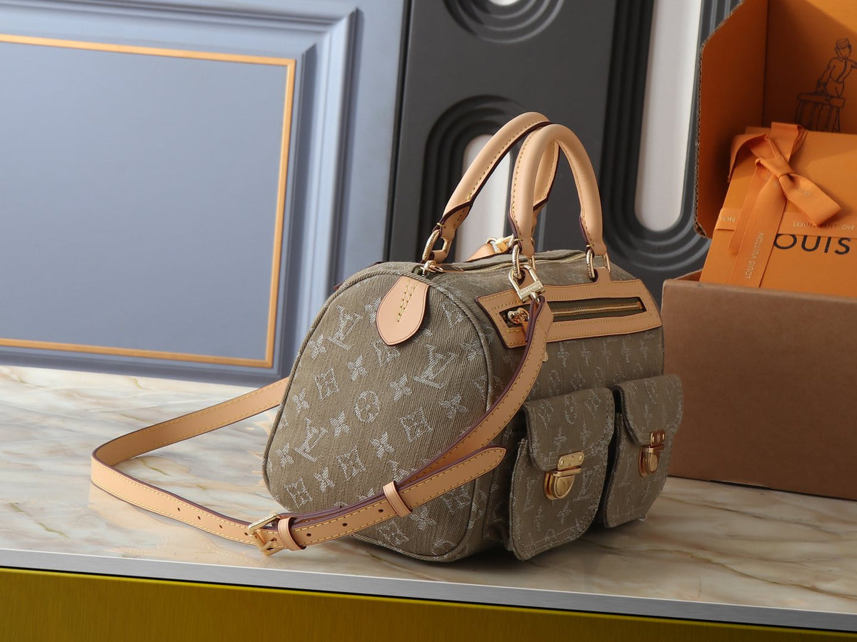 Louis Vuitton Monogram Denim Twin-Pocket Top-Handle Bag — side