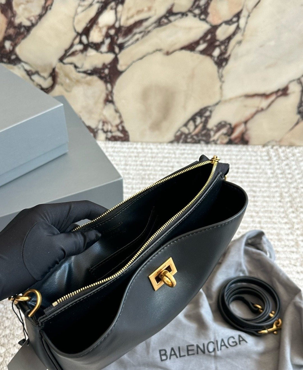 Balenciaga redeo Leather Shoulder Bag — detail