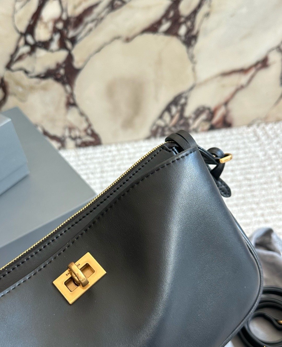 Balenciaga redeo Leather Shoulder Bag — detail