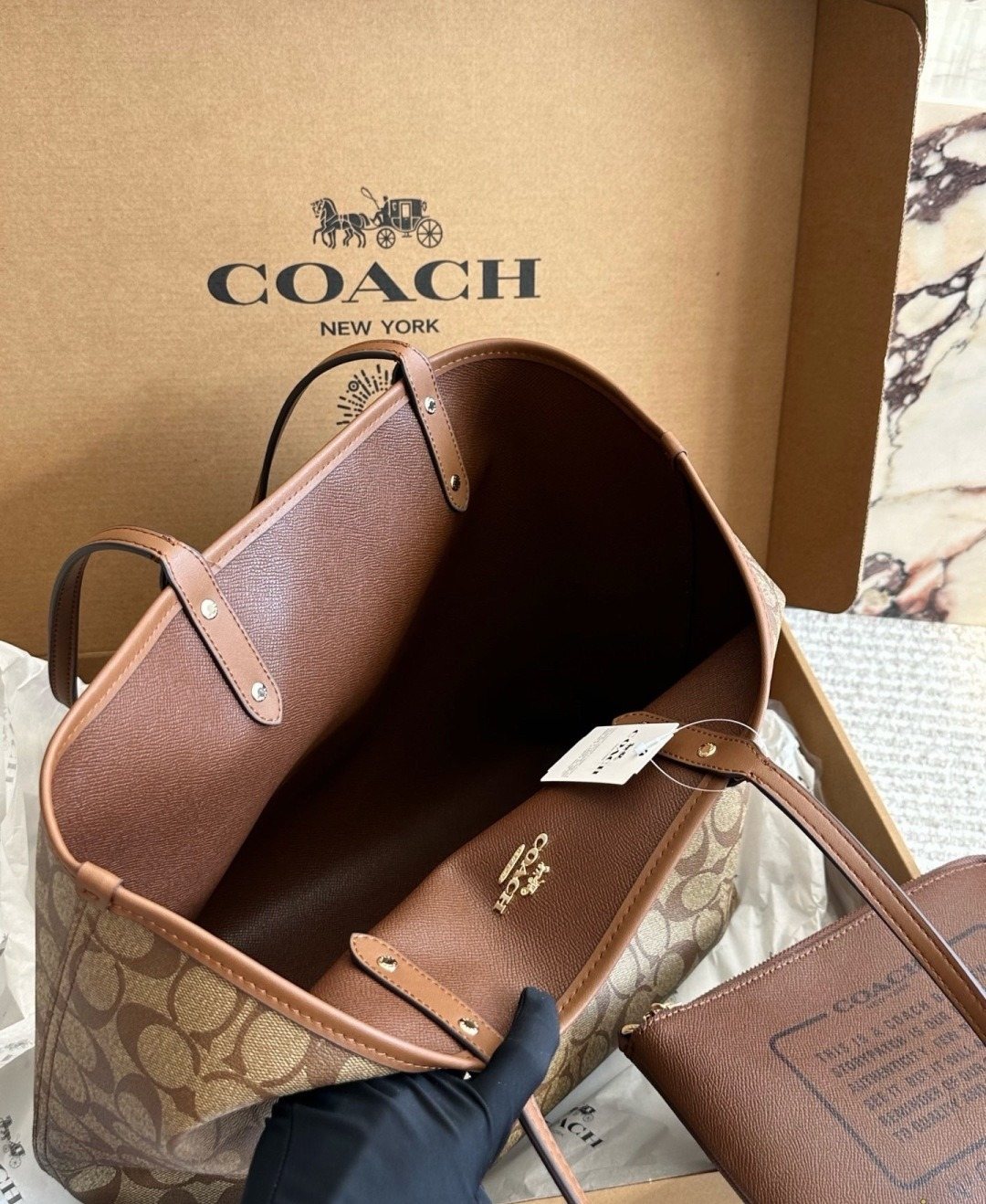 Coach City Monogram Tote — detail