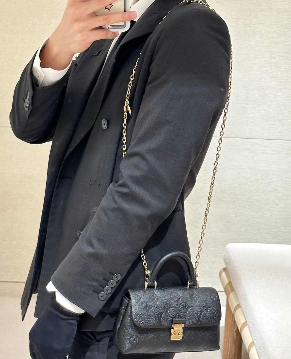 Louis Vuitton Madeleine Nano Top-Handle Flap Bag — model