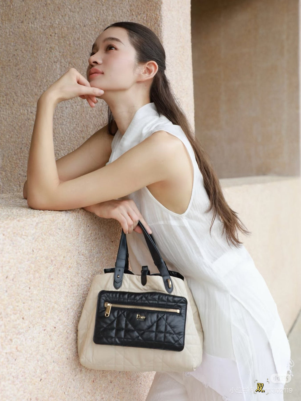 Dior Reversible Toujours Quilted Tote — model